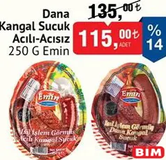 EMİN DANA KANGAL SUCUK ACILI-ACISIZ 250 G